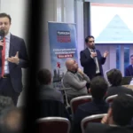 Distinguished speakers Mr Erkan Tepeköy, Ms Gülender Samut, and Mr Ahmet Yalçın Yalçınkaya presenting strategic investment insights during the panel session of the III. Workshop & Business Networking event at Linden House, London.